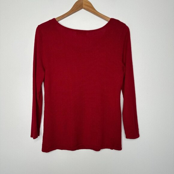 Spirit by Coldwater Creek Pullover Sweater Size M Red Silk Cashmere Blend - Picture 2 of 8